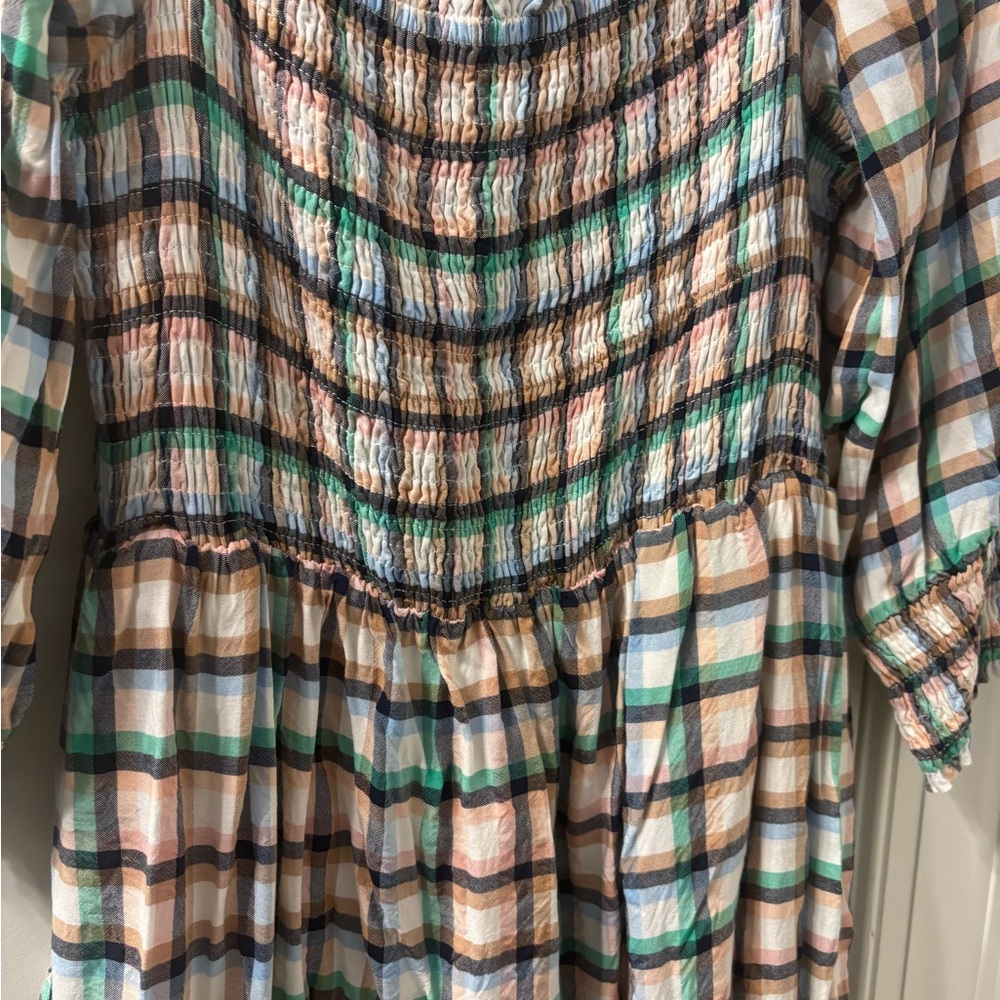 Cerie Plaid Smocked Dress - Picture 3 of 6